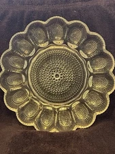 Vtg Indiana Glass Hobnail Crystal Clear Deviled Egg Tray. 11”. Holds 15 Eggs