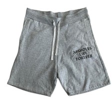 Assholes*s Live Forever Gray Drawstring Sweat Shorts Active Gym Workout Mens XL