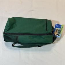 Wine Traveler Carrier for Two Dark Green Case, 2 Plastic Wine Glasses included