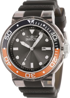 Invicta Men's Pro Diver 51.50mm Dial Quartz Transparent Balck SS Watch