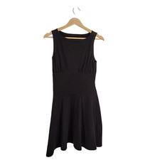 Quince Women Organic Stretch Jersey Drop Waist Mini Dress Black M