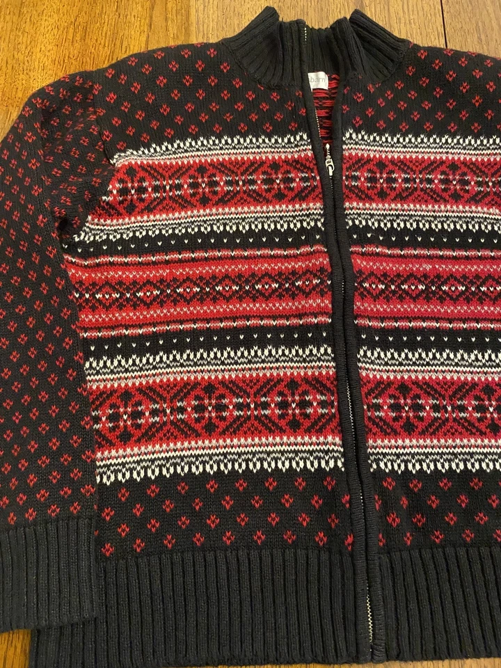 Suéter Dressbarn Mujer Fair Isle Cremallera Completa Talla XL Nórdico Cabincore Vacaciones Foto 2 de 4