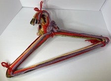 Lot Of 10 Vintage Hand Crocheted Wire Coat Hangers Hippie 70s Vibe Boho