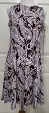 NWT Calvin Klein size 4 purple maroon sleeveless paisley slinky dress