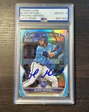 2023 Bowman Chrome Blake Mitchell Sky Blue Refractor PSA 10 Auto BDC-133 1st Rc