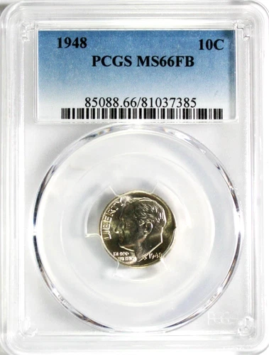 1948 Roosevelt Dime PCGS MS66 FB #GA6-85 "90% Silver"