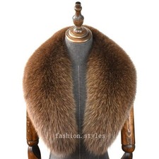 High Quality Fox Fur Collar Men's and Women's Coat Leather Collar Shawl Jacket