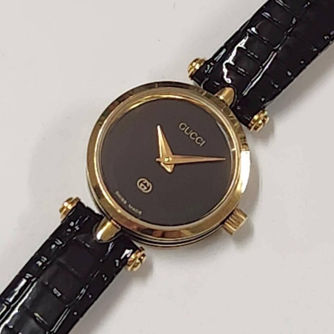 GUCCI Ladies Watch Sherry Line Black Dial Leather Band Quartz