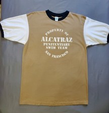 Camisa Timbre Equipo de Natación Property of Alcatraz XL Puntada Única Hecha en EE. UU. De Colección