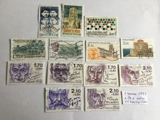France 1985, lot de 13 timbres différents entre YT 2347 et 2360