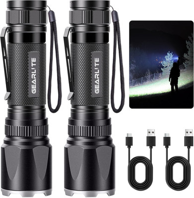 Taschenlampe Led Aufladbar 2Pack, Superhelle Zoombare 3000 Lumen Mini Torch Mit 
