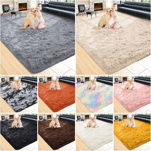 Long Shaggy Fluffy Area Rugs Soft Anti Slip Floor Mat for Living Room Bed Room