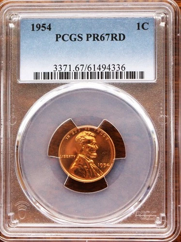 1954 PROOF RED LINCOLN WHEAT CENT PCGS PR67RD PENNY 1C BRILLIANT RED HIGH GRADE