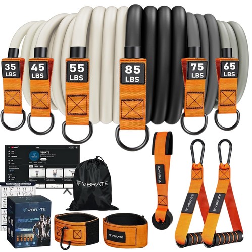 Resistance Bands Set, 360lbs Heavy Exercise Bands with Handles, Door Anchor, ...