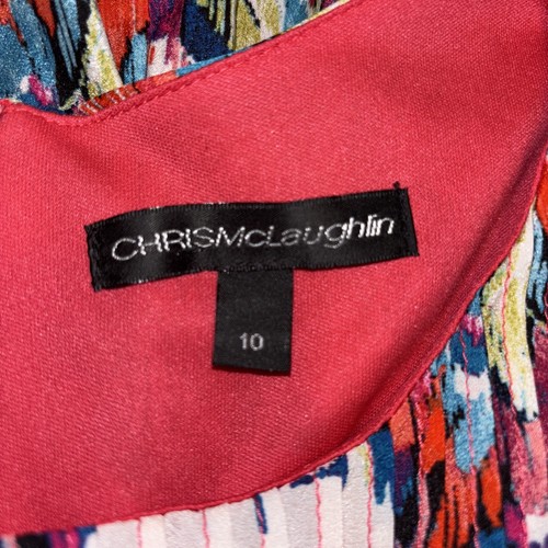 Chris McLaughlin Dress 10 Bright Multi Colored Buttons & Tucked Front W Pockets - Picture 10 of 13