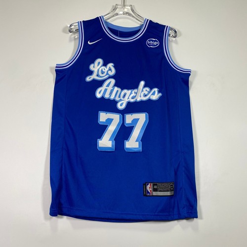 Luka Doncic #77 Embroidered Jersey, Blue, Sizes S-2XL