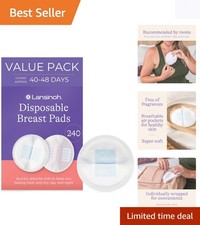 Individual Wrapped Disposable Nursing Pads for Comfort  Hygiene, 240 Count