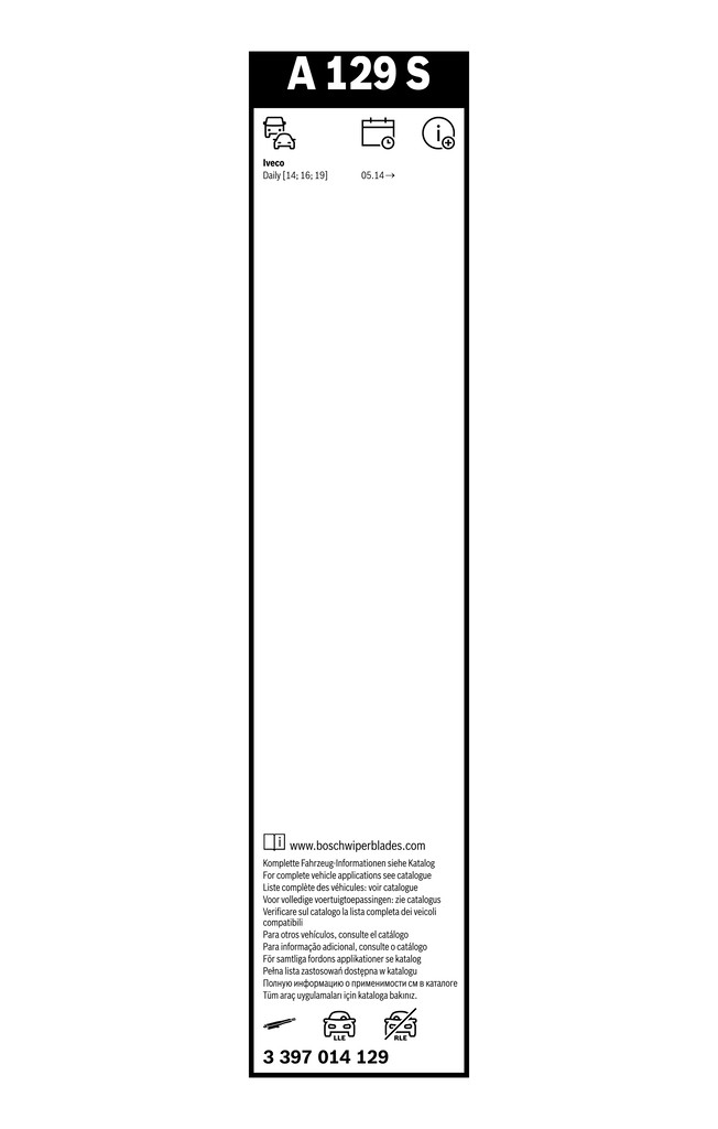 3 397 014 129 Bosch wiper blade for Iveco