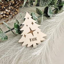 Rustic Christmas Table Decorations - Personalised Winter Wedding Place Settings