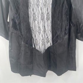 DREAMGIRL Robe Large Lace Satin Sexy Lingerie Kimono Panties Black *Missing Belt