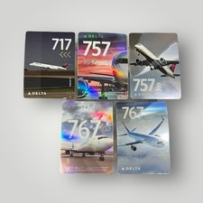 Delta Boeing B757, B767, B717 Airbus Set Of 5 Cool Pilot Trading Card Bundle New