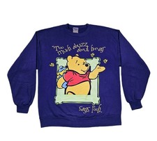 Vintage Disney Winnie The Pooh Sweatshirt LARGE Purple Honey 90s USA Made