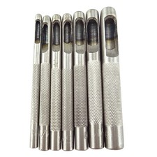 Honbay Leathercraft 7PCS Hollow Leather Hole Punch Round Silver