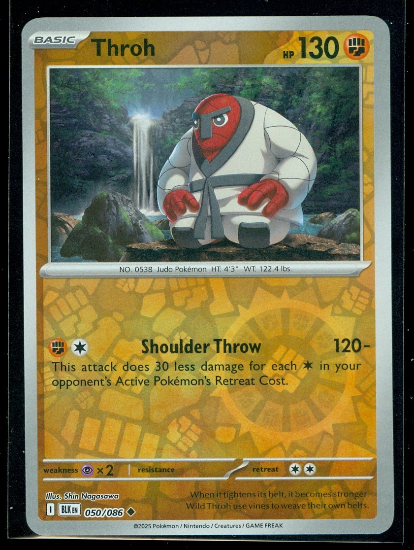 Pokemon THROH 050/086 - Black Bolt - Rev Holo - MINT