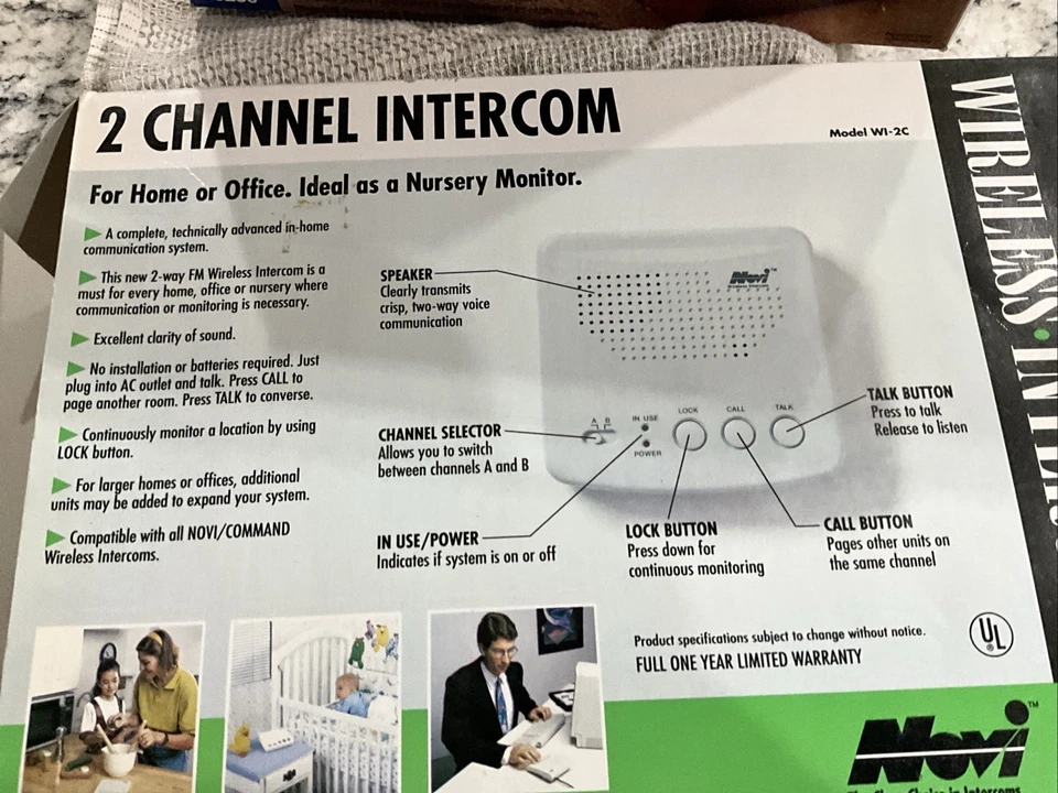 Pair Of Novi Command Wireless FM 2 Channel A/B Intercom Model WI-2C NEW in BOX! - Image 4 of 4