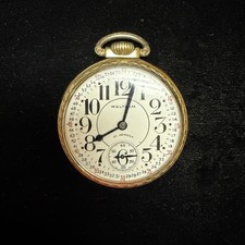 Antique Waltham Premier 16s 21j Pocket Watch 10k RGP Case Winds Ticks Runs