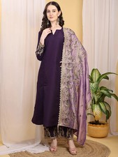 Indian Wedding Wear Kurti Palazzo Dupatta Set Bollywood Designer Salwar Kameez