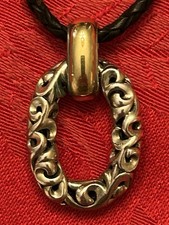 Charles Krypell Sterling Silver & 18K Gold Ivy Pendant Necklace