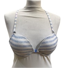 6IXTY 8IGHT Blue BRA 34B Removable Adjustable Straps Underwired Front Fastening