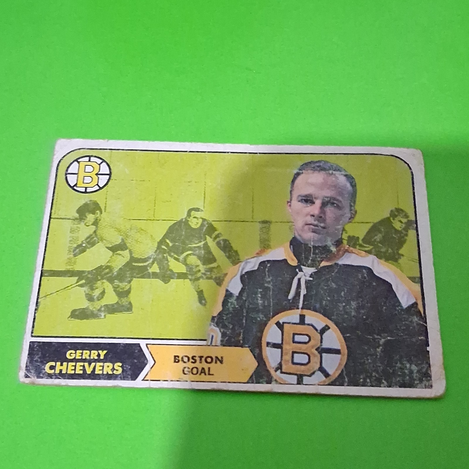 Topps 1968-69 Gerry Cheevers #1 Boston Bruins Ice Hockey Trading Card