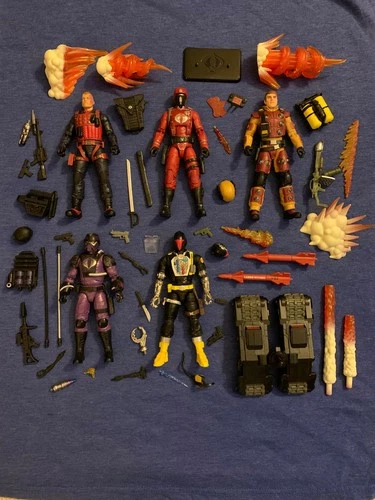 G.I. Joe classified 6 inch lot set Bat Scrap Crimson Blowtorch Techno