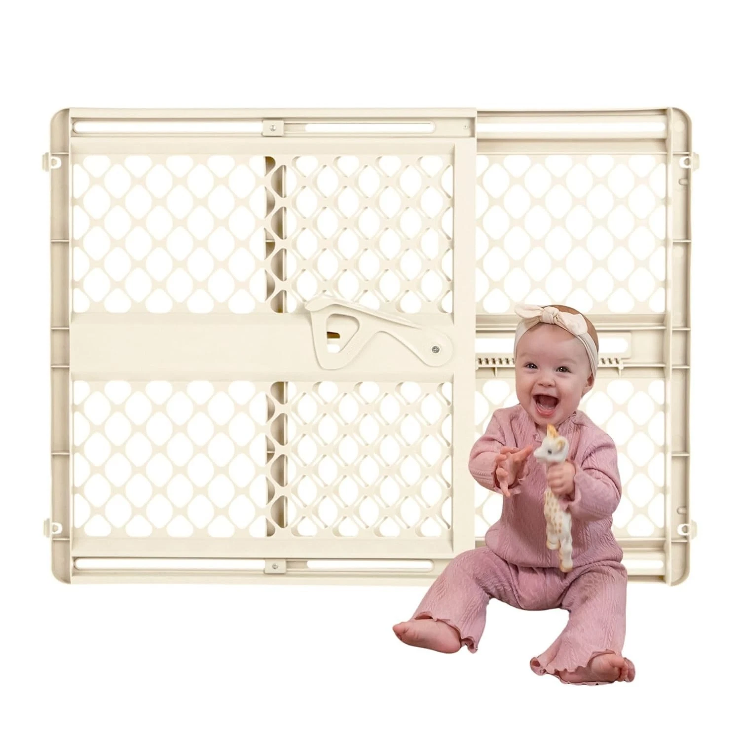 Toddleroo by North States Supergate Ergo Baby Gate Ivory for Doorways & Stairs