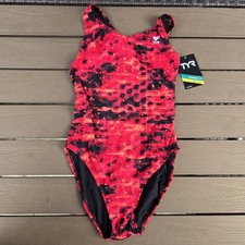 TYR Women's Durafast Vega Red/black Maxfit One Piece Women Swim Size 28 New