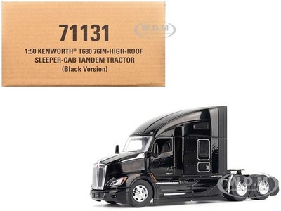 KENWORTH T680 HIGH ROOF SLEEPER CAB TRUCK BLACK 1/50 BY DIECAST MASTERS 71131