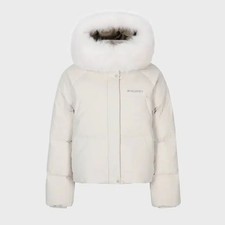 Discovery Kelly Goose Down Short Puffer Jacket Ivory Size