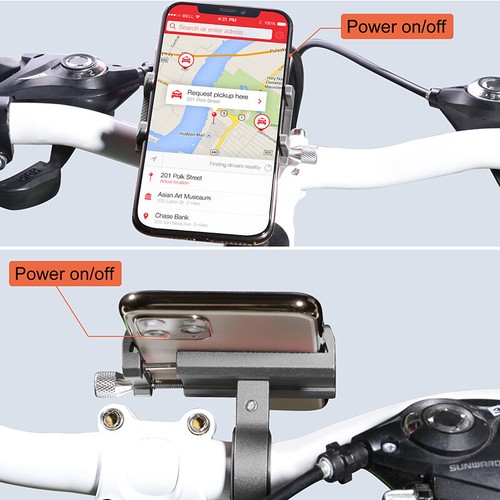 Aluminum Motorcycle Bike Bicycle Holder Mount Handlebar For Cellphone iPhone GPS - Photo 21 sur 33