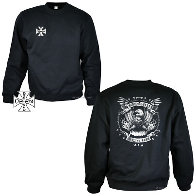 Biker Sweatshirt Motorrad Rocker Slogan FTW Chopper Pullover Eagle *4145 v+b