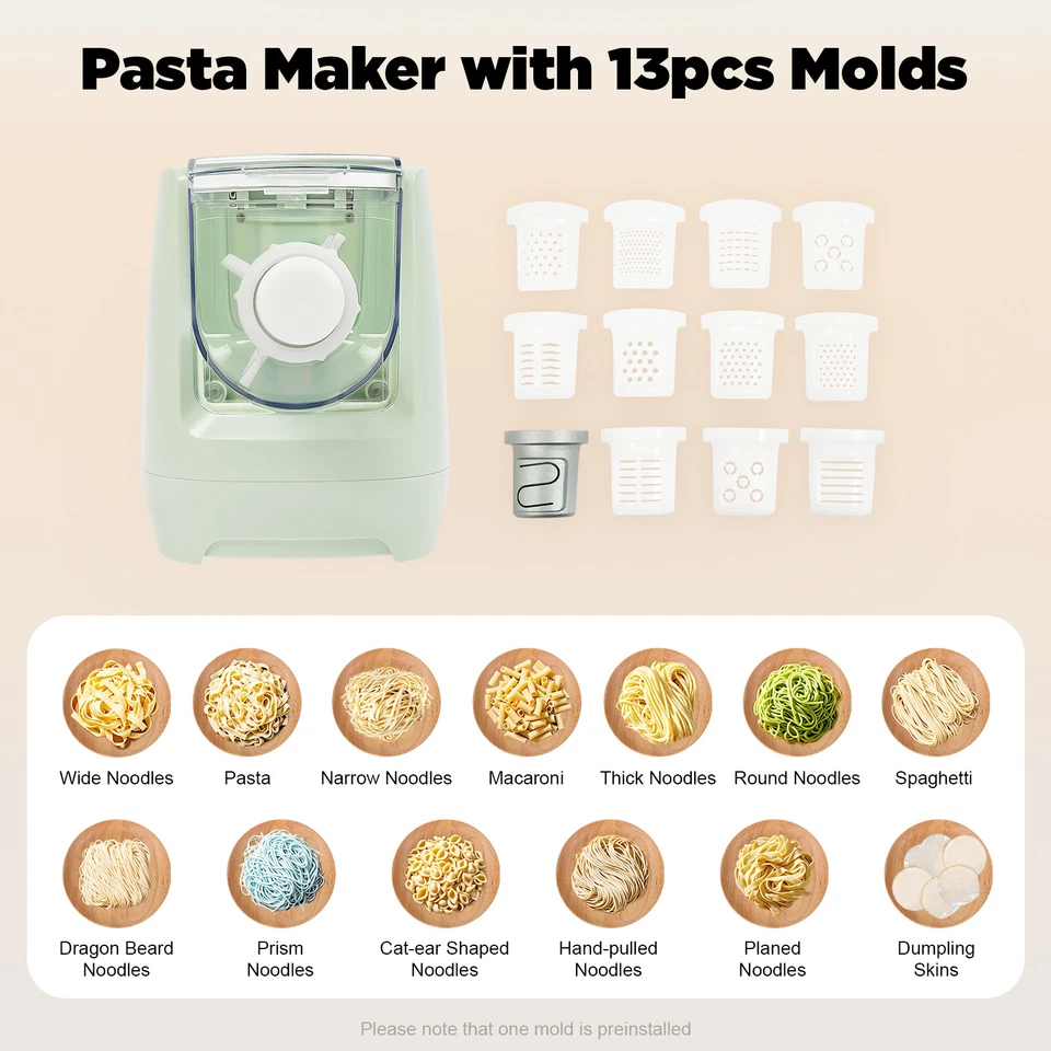 Electric Pasta Maker Machine Automatic Noodles Maker W/ Wrapper/Cleaning Tool - Image 2 of 4