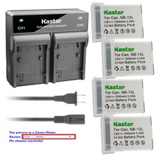 Kastar Battery Dual Rapid Charger for Canon NB-13L NB13L Canon CB-2LH CB-2LHE