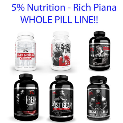 5% Nutrition - Rich Piana - Liver & Organ - Mentality - Post Gear + WHOLE LINE! 