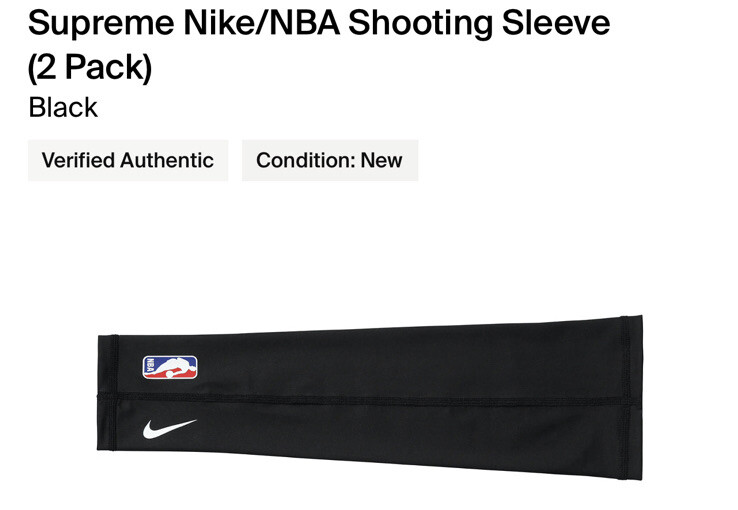 Supreme Nike NBA Black Shooting Sleeves!!L/XL!!BNIB!!FW17 Supreme Nike NBA Black Shooting Sleeves!!L/XL!!BNIB!!FW17