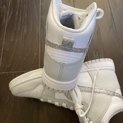 NIKE ☆ Dunk High WOMEN’S ‘Silver Glitter Swoosh’ Nike Dunk High WMNS Silver Glitter Swoosh | Kixify Marketplace