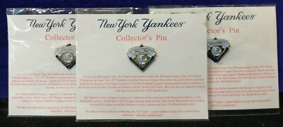 3X NEW YORK YANKEES Collector's Pin 30th Anniversary Pin 1977