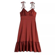 NWT Women's Nine West Strappy Midi Dress XL - Paprika Red