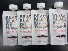 4 POUCHES BEACH BLACK RUM ADVANCED 400X BRONZER 3.4 OZ TANNING LOTION