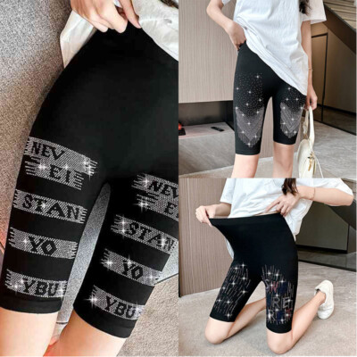 Ladies High-Waist Streetwear Cycling Short Pants Summer Shorts Women Fitness